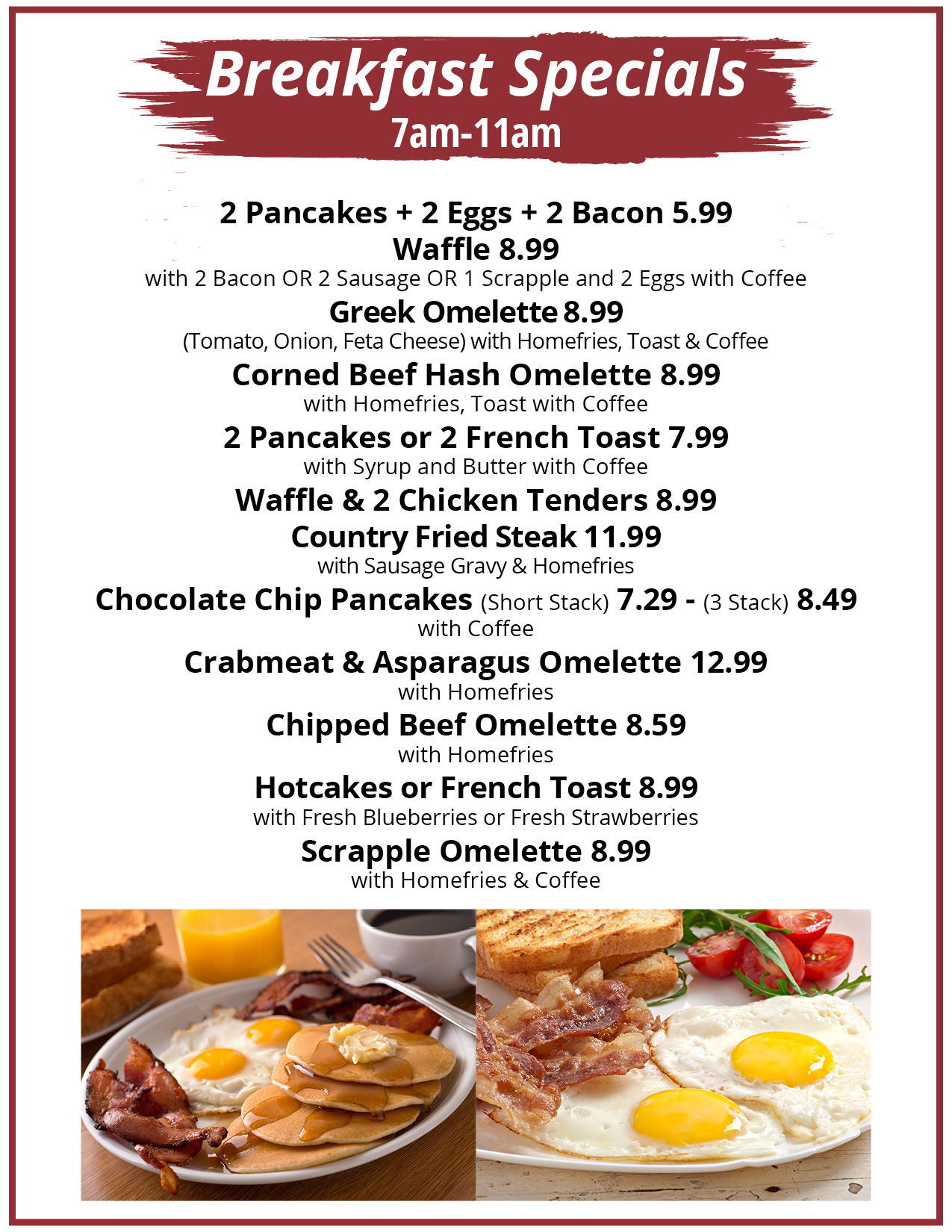 Specials Sage Diner Salisbury